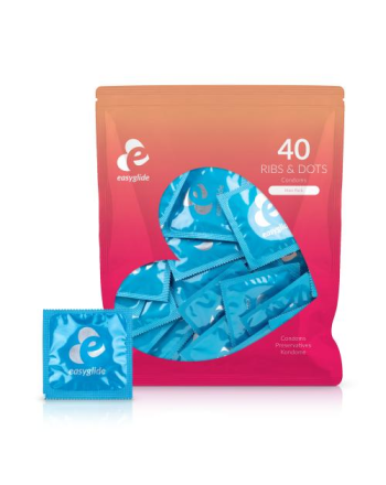 Buy EasyGlide - Ribs and Dots Condooms - 40 stuks Funcaps
 
